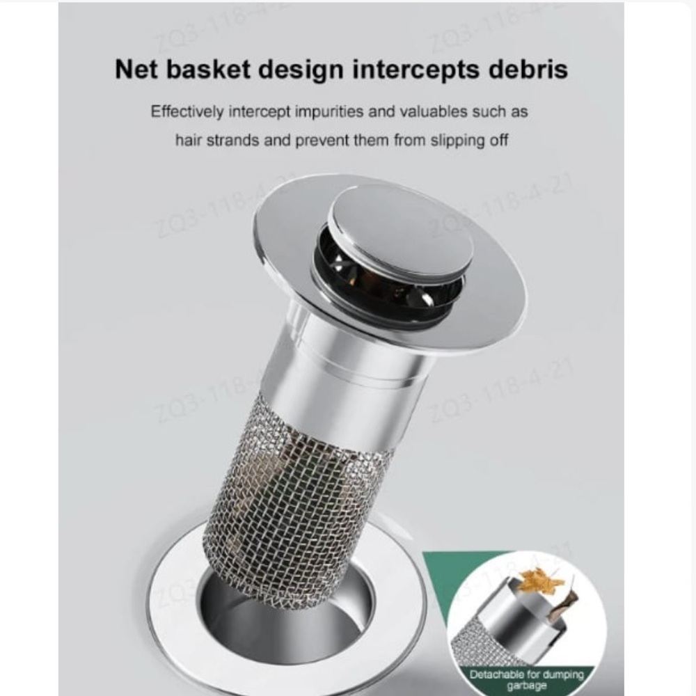 Chrome Drain Basket Sink Filter